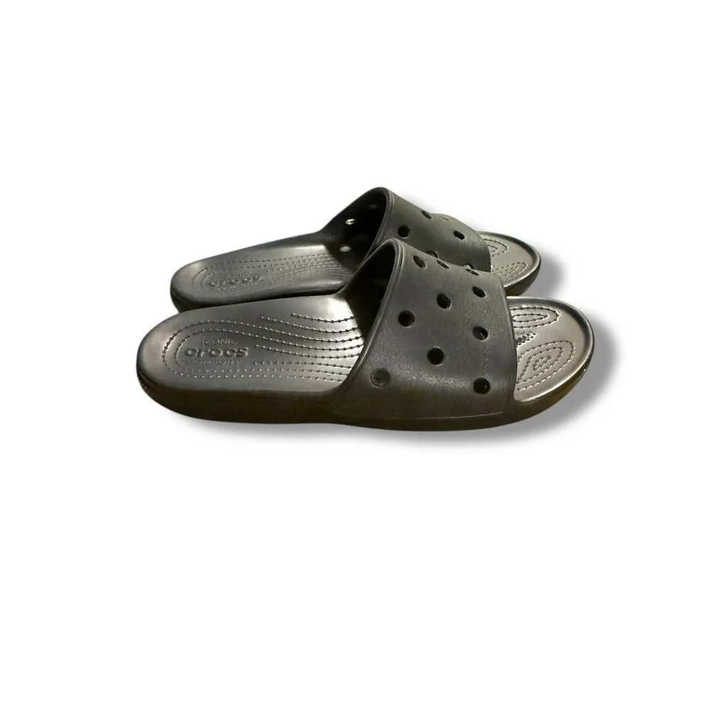Crocs Slide Sandals Men's Size 13 Black Lightweight Comfort Shower Pool‎ Slip On